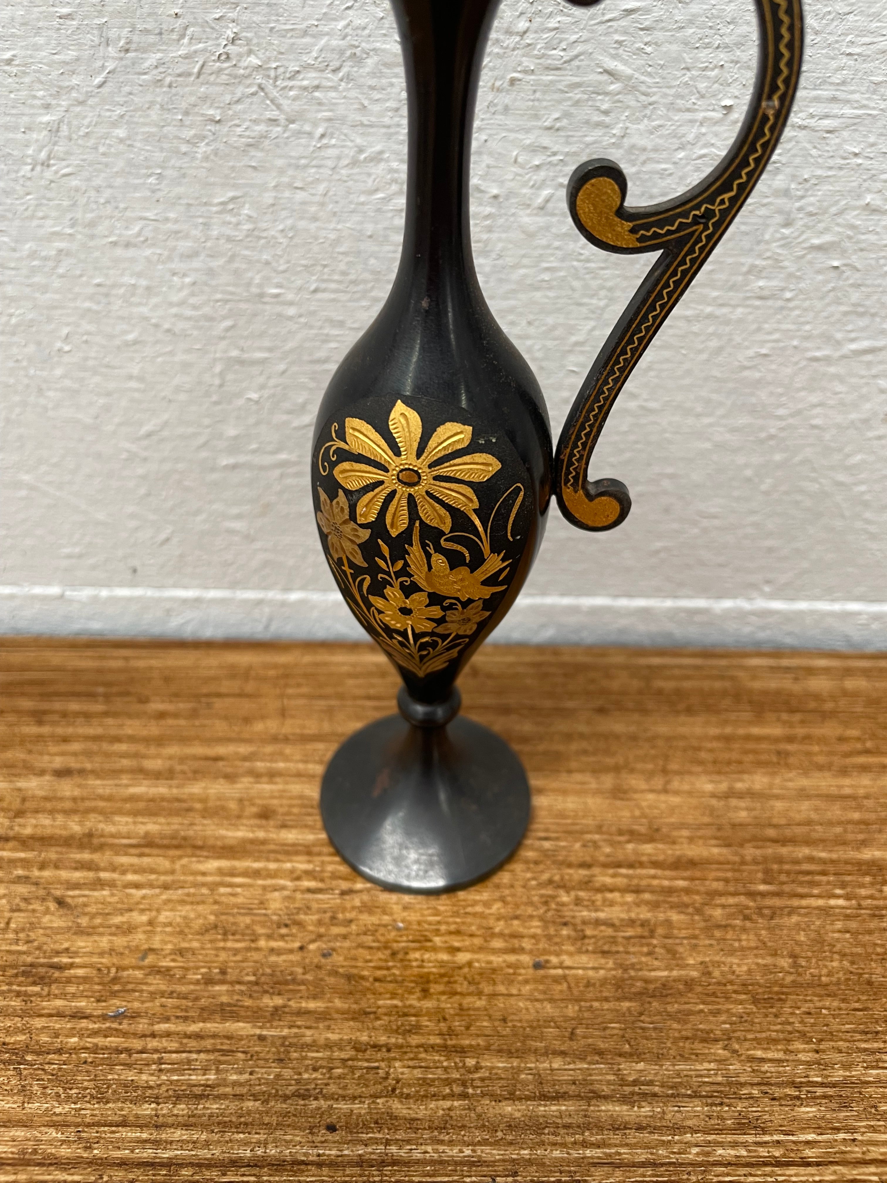 Vintage Gold Inlaid Metal Vase | Antique & Vintage | Moonee Ponds Antiques | Australia Wide Delivery