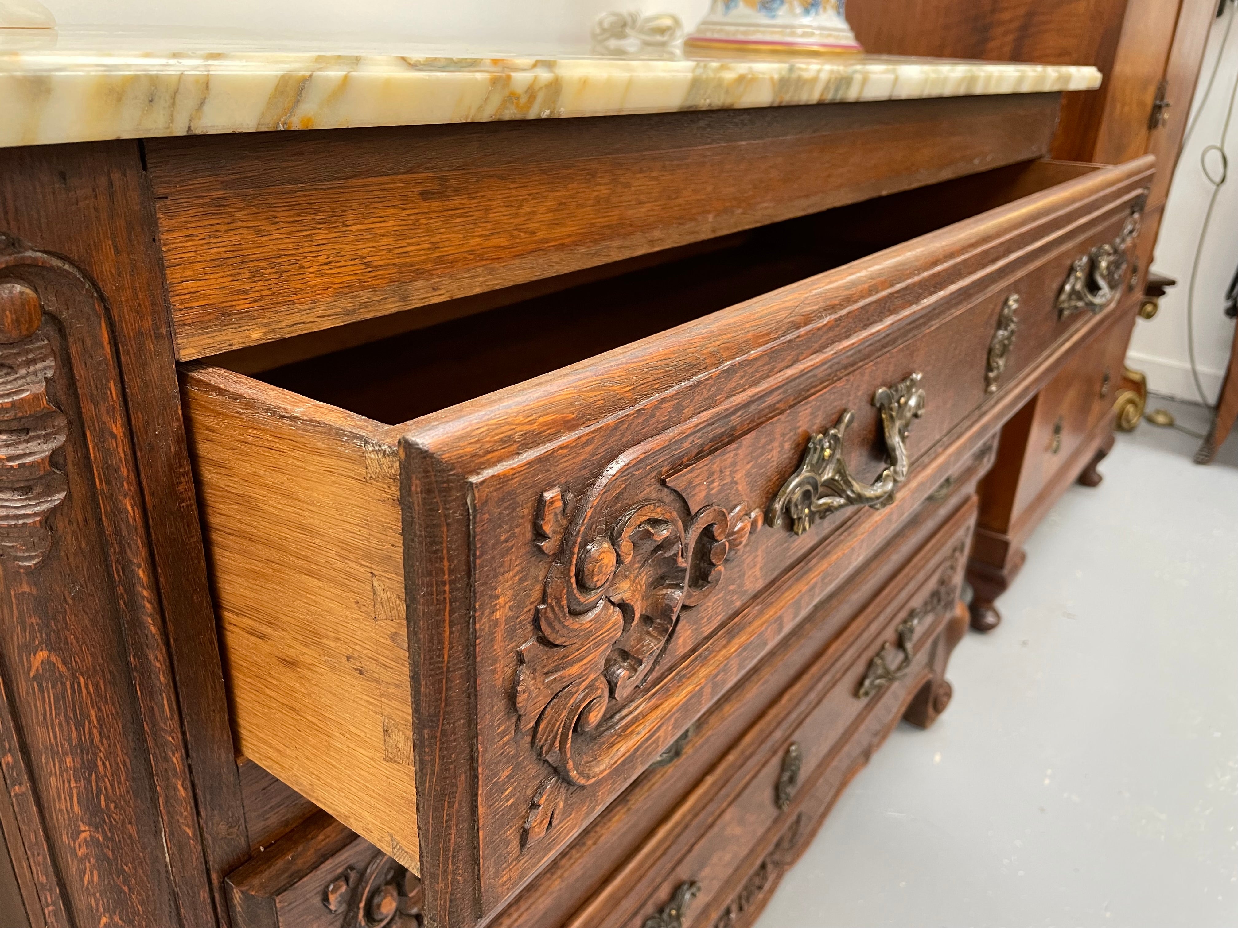 Impressive Louis XV Style Oak Marble Top Commode | Antique & Vintage | Moonee Ponds Antiques | Australia Wide Delivery