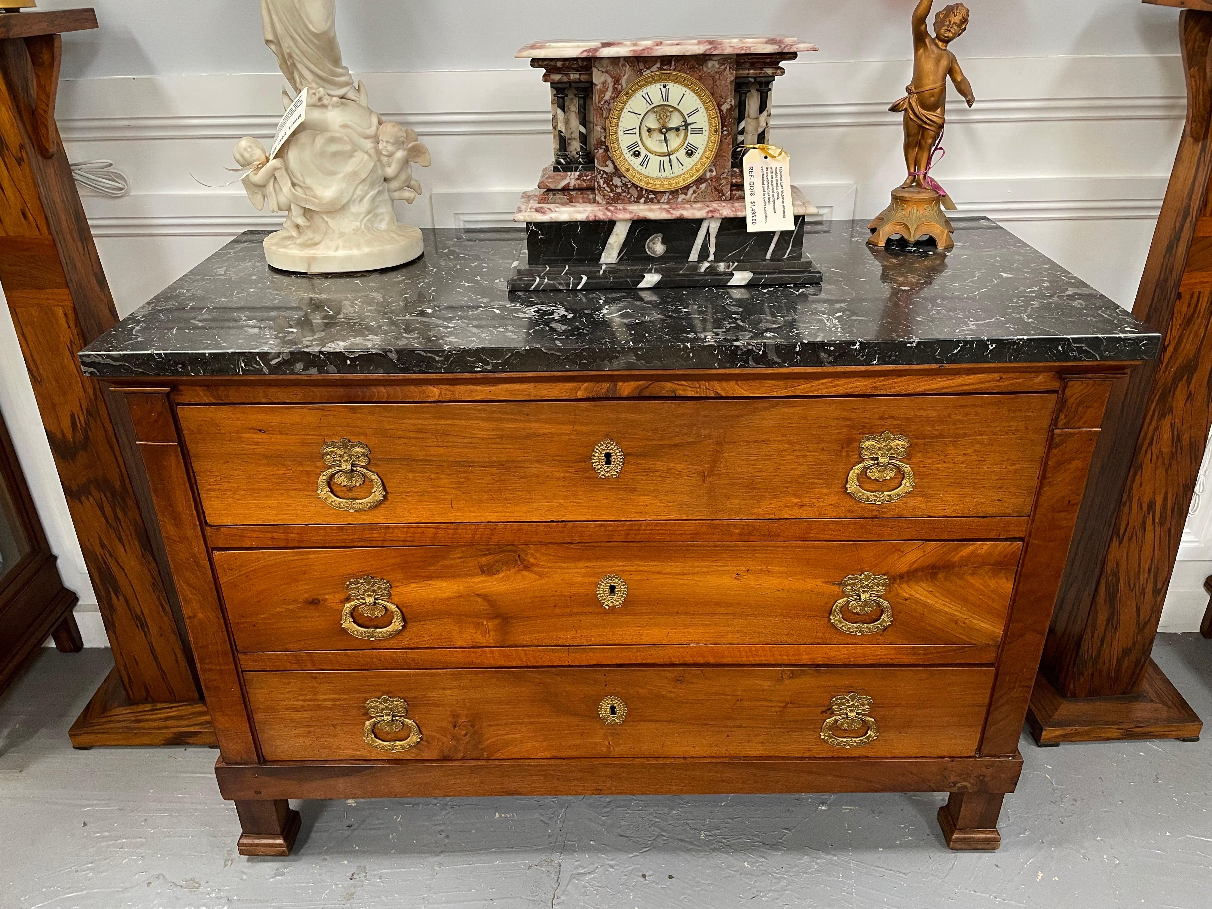 French Walnut Empire Marble Top Commode | Antique & Vintage | Moonee Ponds Antiques | Australia Wide Delivery