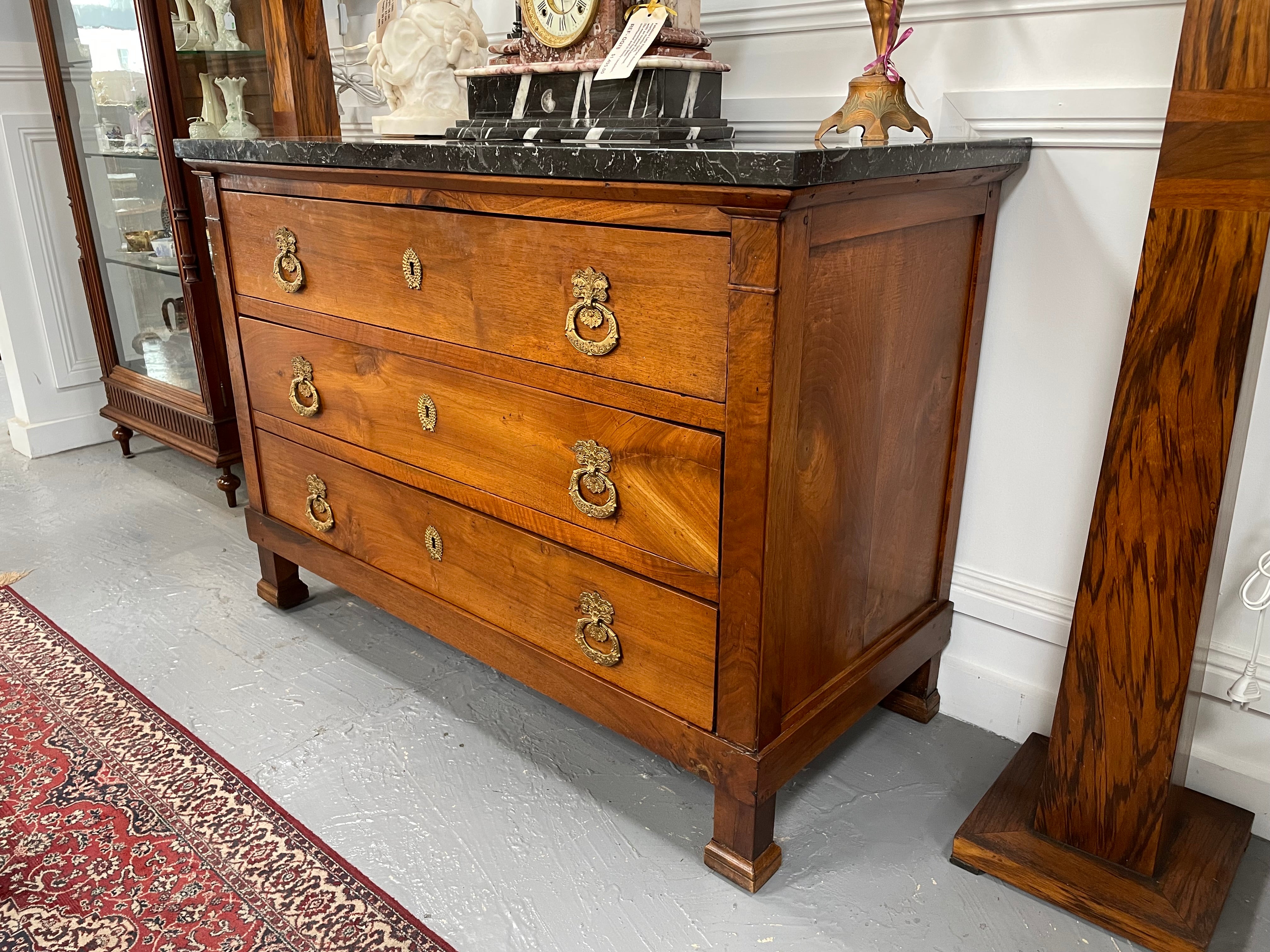 French Walnut Empire Marble Top Commode | Antique & Vintage | Moonee Ponds Antiques | Australia Wide Delivery