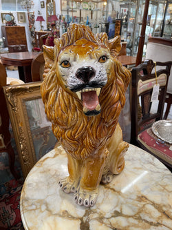 Vintage Italian Terra Cotta Glazed Roaring Lion | Antique & Vintage | Moonee Ponds Antiques | Australia Wide Delivery
