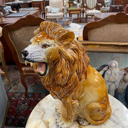 Stunning vintage Italian terra cotta glazed roaring lion. Beautifully made, great workmanship. Circa 1950's.&nbsp;In good original condition please view photos as they help form part of the description and condition.