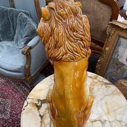 Stunning vintage Italian terra cotta glazed roaring lion. Beautifully made, great workmanship. Circa 1950's.&nbsp;In good original condition please view photos as they help form part of the description and condition.