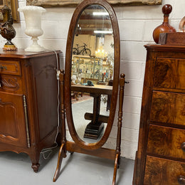 Vintage Carved Cheval Mirror