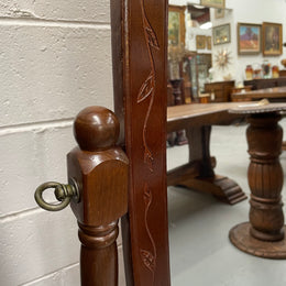 Vintage Carved Cheval Mirror