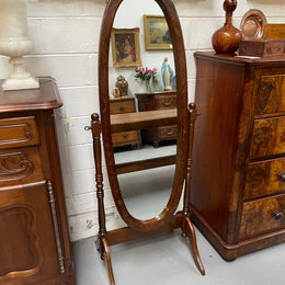 Vintage Carved Cheval Mirror