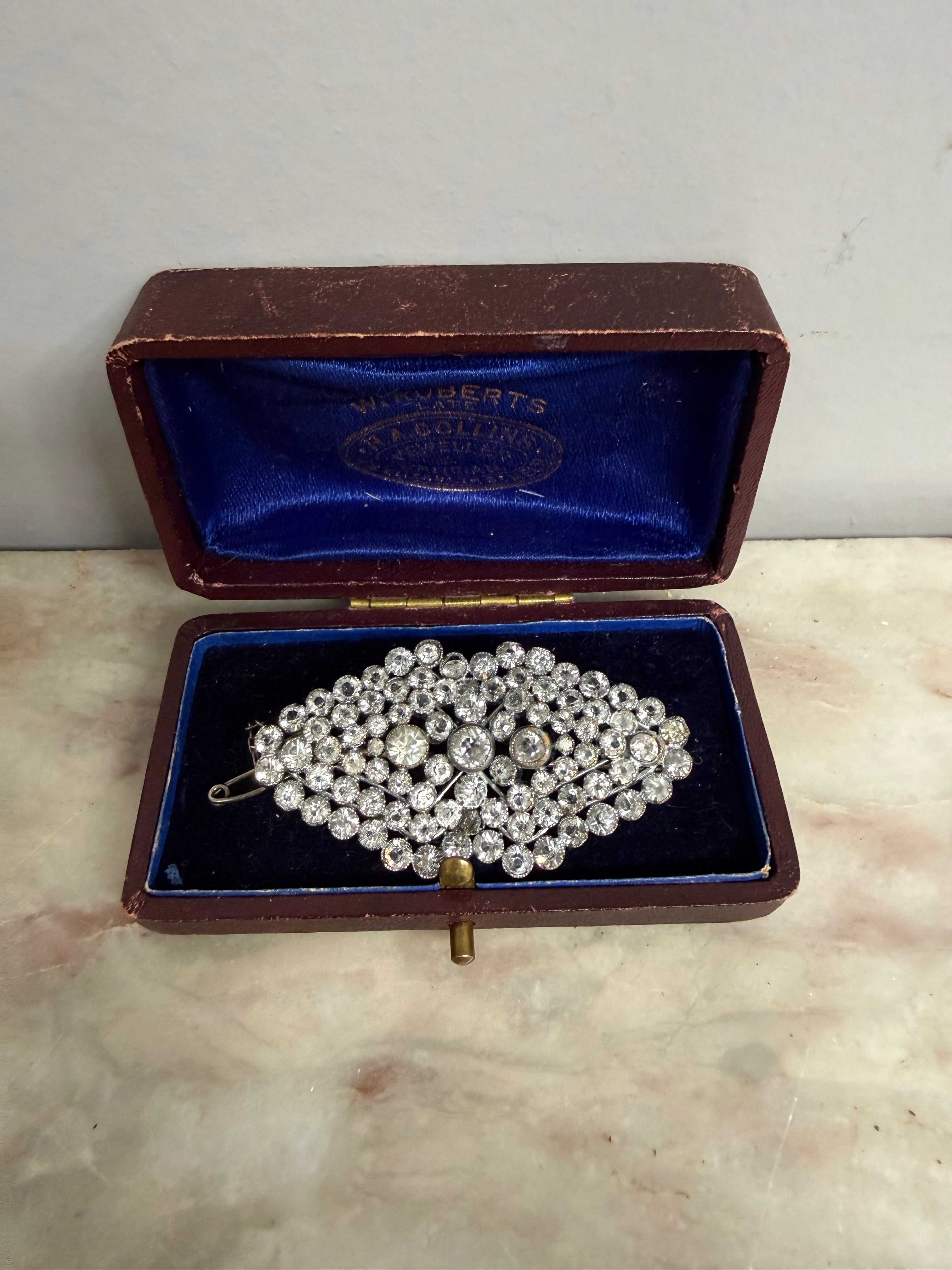 Pretty Victorian Georgian Style Rhinestone Brooch | Antique & Vintage | Moonee Ponds Antiques | Australia Wide Delivery