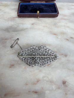 Pretty Victorian Georgian Style Rhinestone Brooch Moonee Ponds Antiques