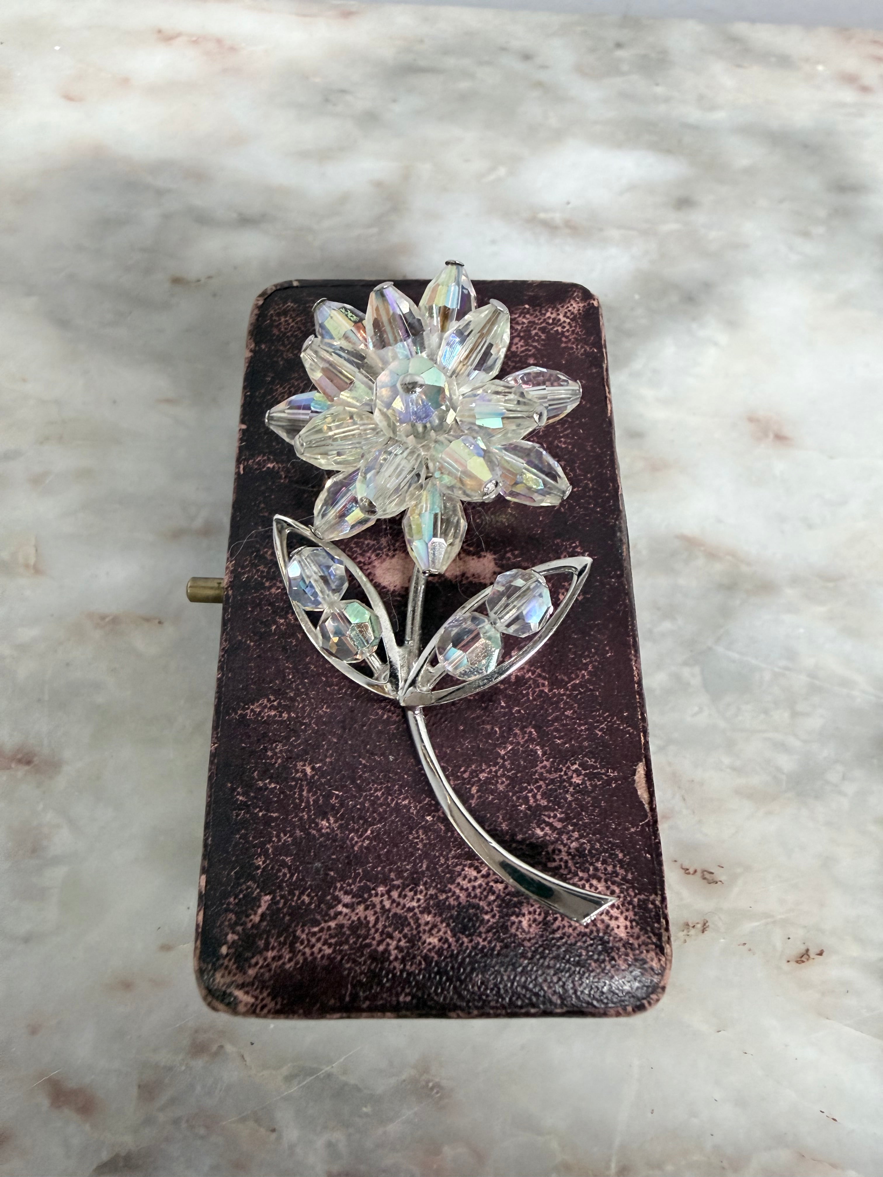 Pretty Vintage Aurora Borealis Flower Brooch | Antique & Vintage | Moonee Ponds Antiques | Australia Wide Delivery