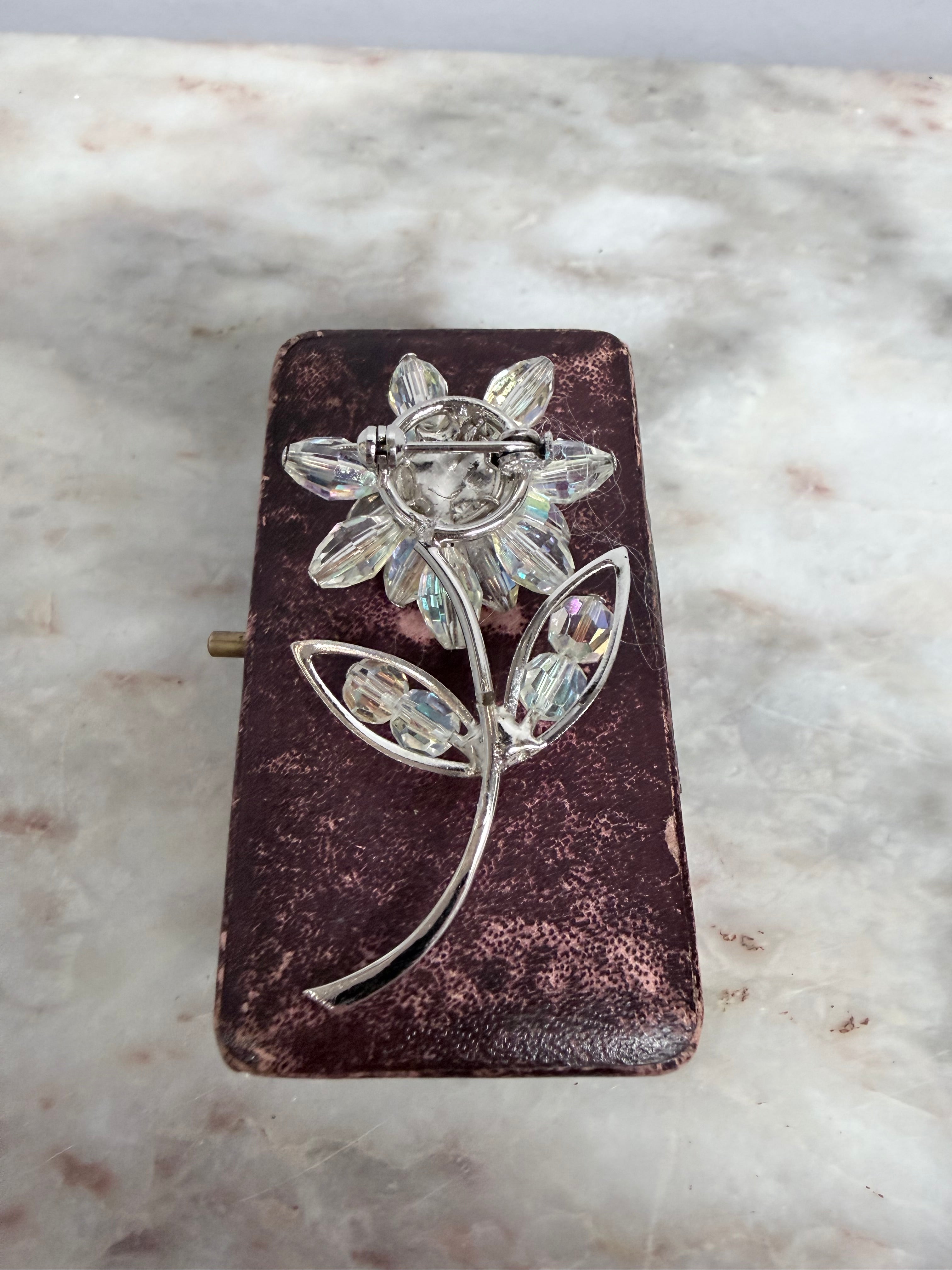 Pretty Vintage Aurora Borealis Flower Brooch | Antique & Vintage | Moonee Ponds Antiques | Australia Wide Delivery