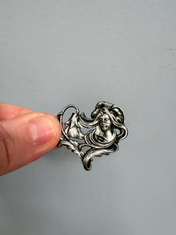 Vintage Silver Metal Art Nouveau Style Brooch Moonee Ponds Antiques