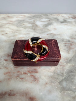 Vintage Enamel & Diamante Scarf Clip Moonee Ponds Antiques