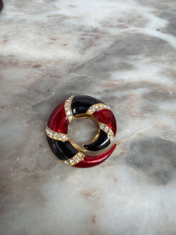 Vintage Enamel & Diamante Scarf Clip Moonee Ponds Antiques