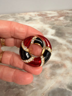 Vintage Enamel & Diamante Scarf Clip Moonee Ponds Antiques