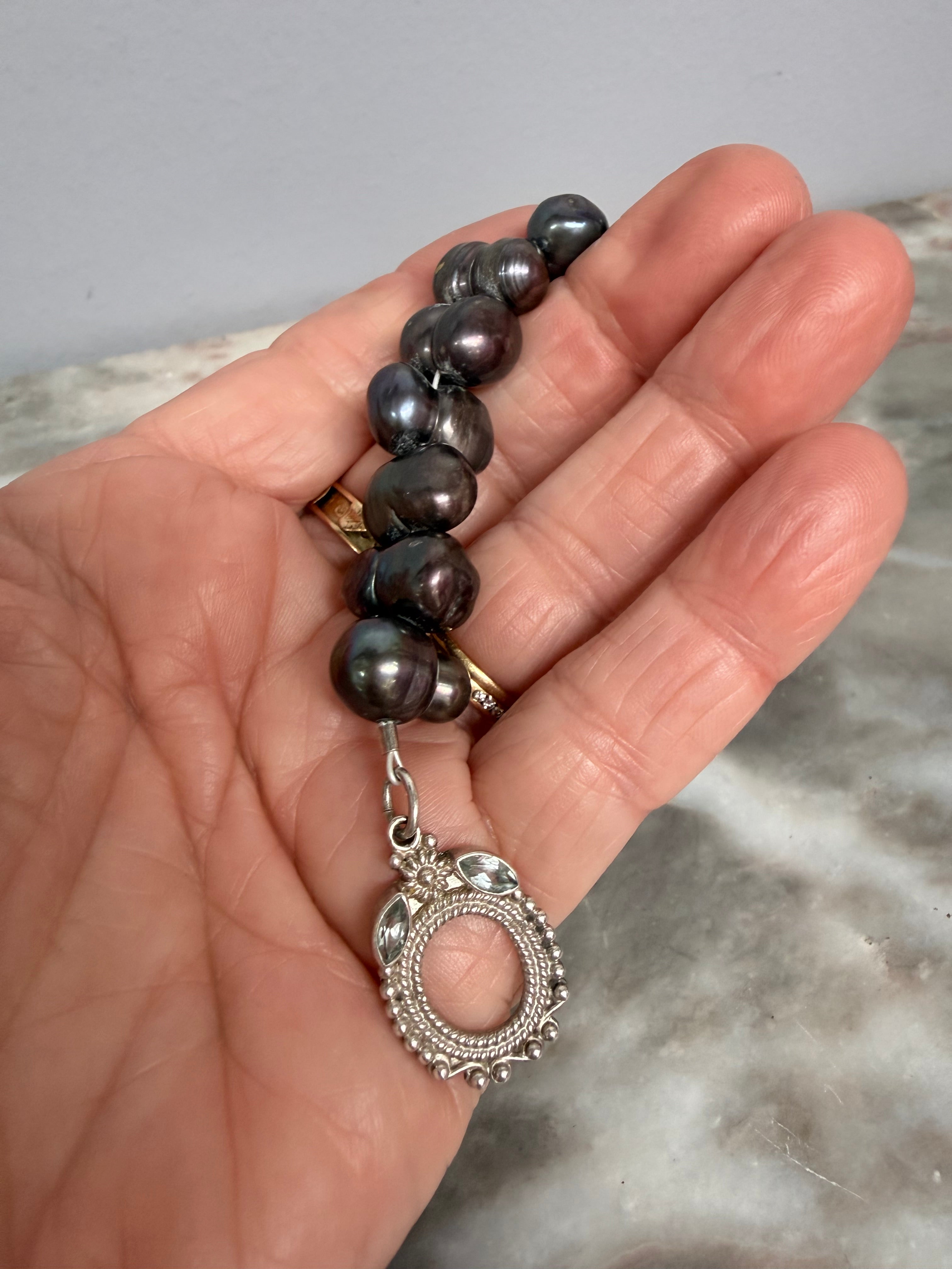 Lovely Vintage Tahitian Baroque Pearl & 925 Silver Bracelet | Antique & Vintage | Moonee Ponds Antiques | Australia Wide Delivery