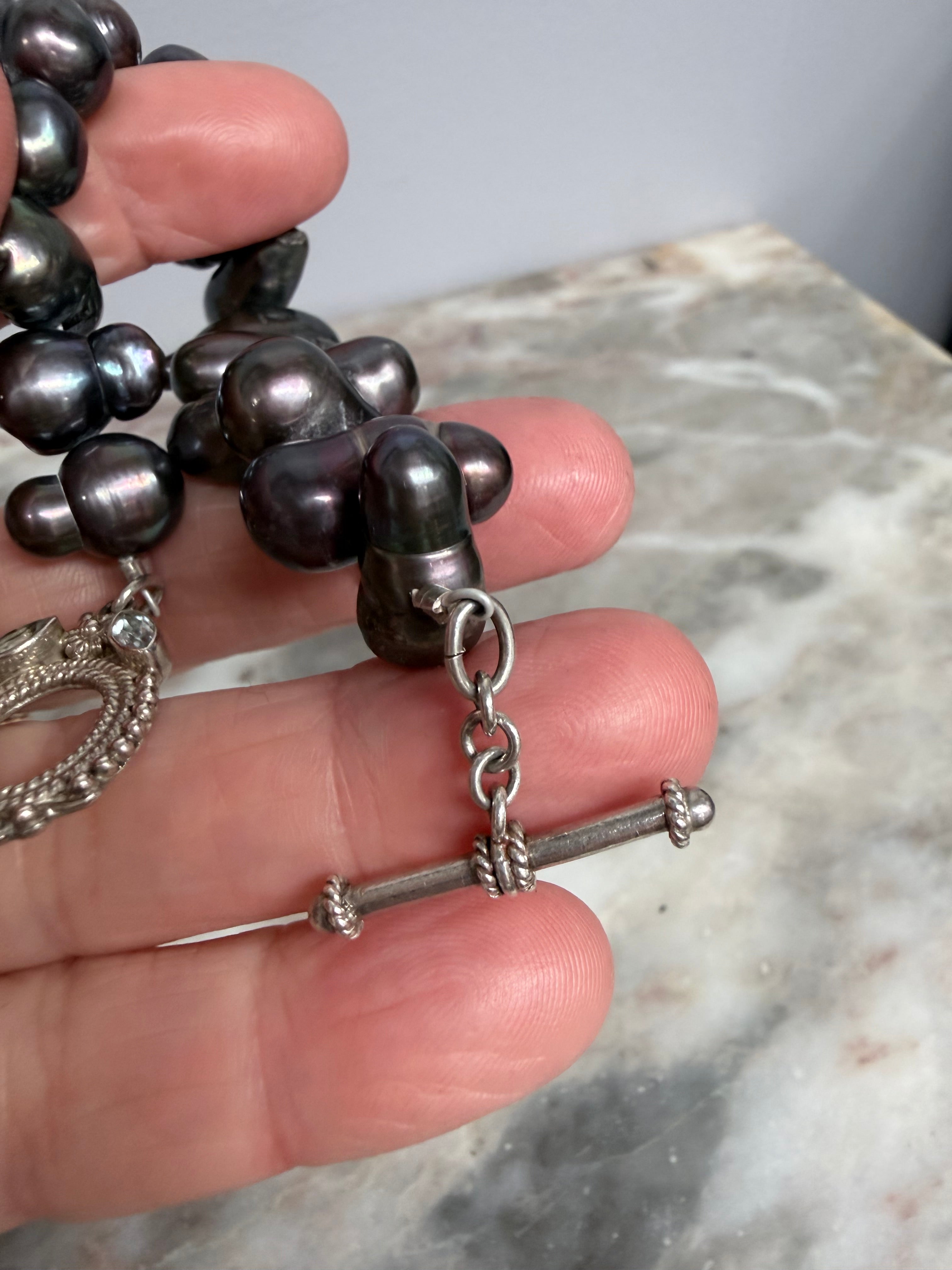 Lovely Vintage Tahitian Baroque Pearl & 925 Silver Bracelet | Antique & Vintage | Moonee Ponds Antiques | Australia Wide Delivery