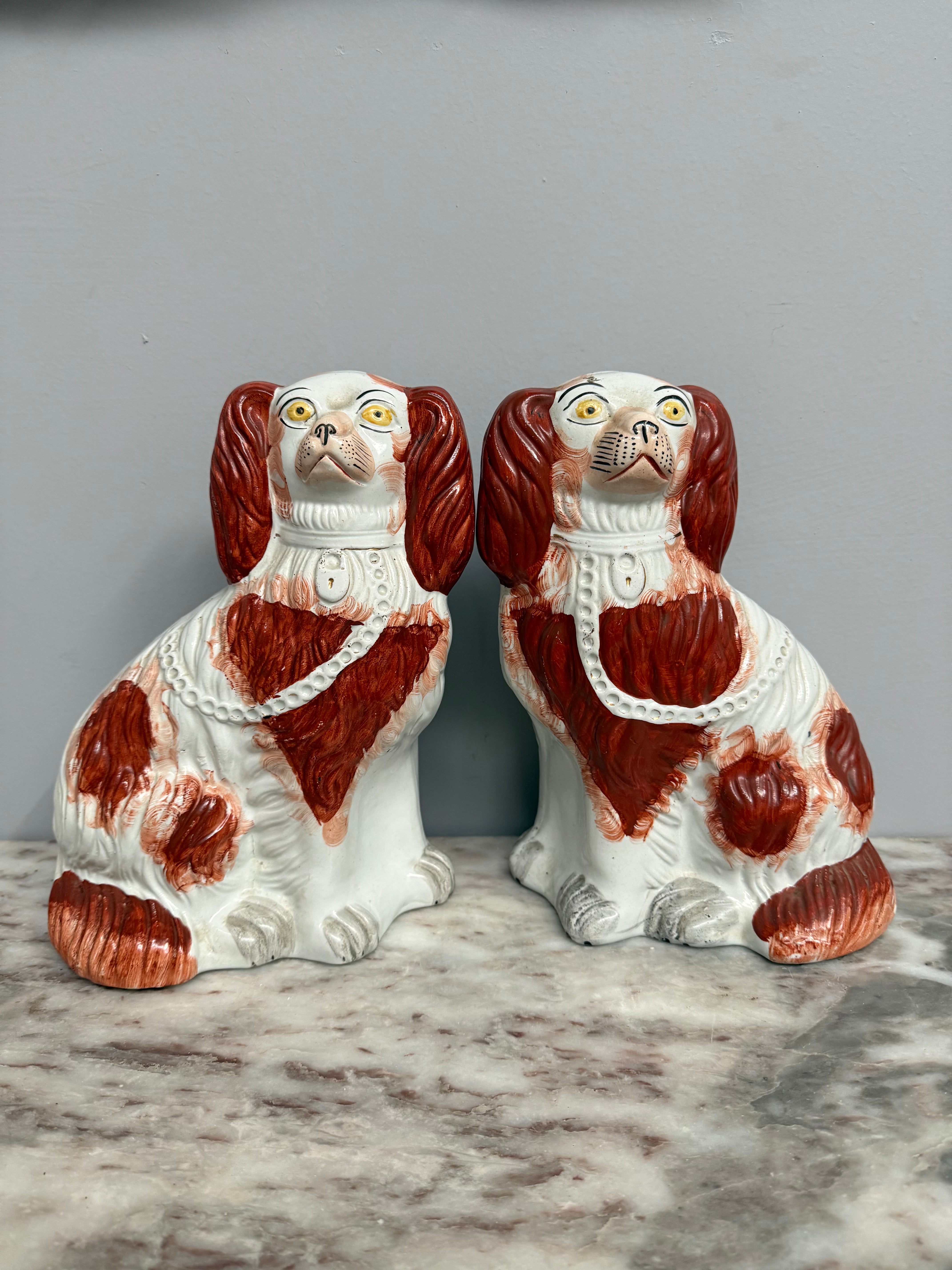 Pair of Antique Staffordshire Spaniels C1870's | Antique & Vintage | Moonee Ponds Antiques | Australia Wide Delivery