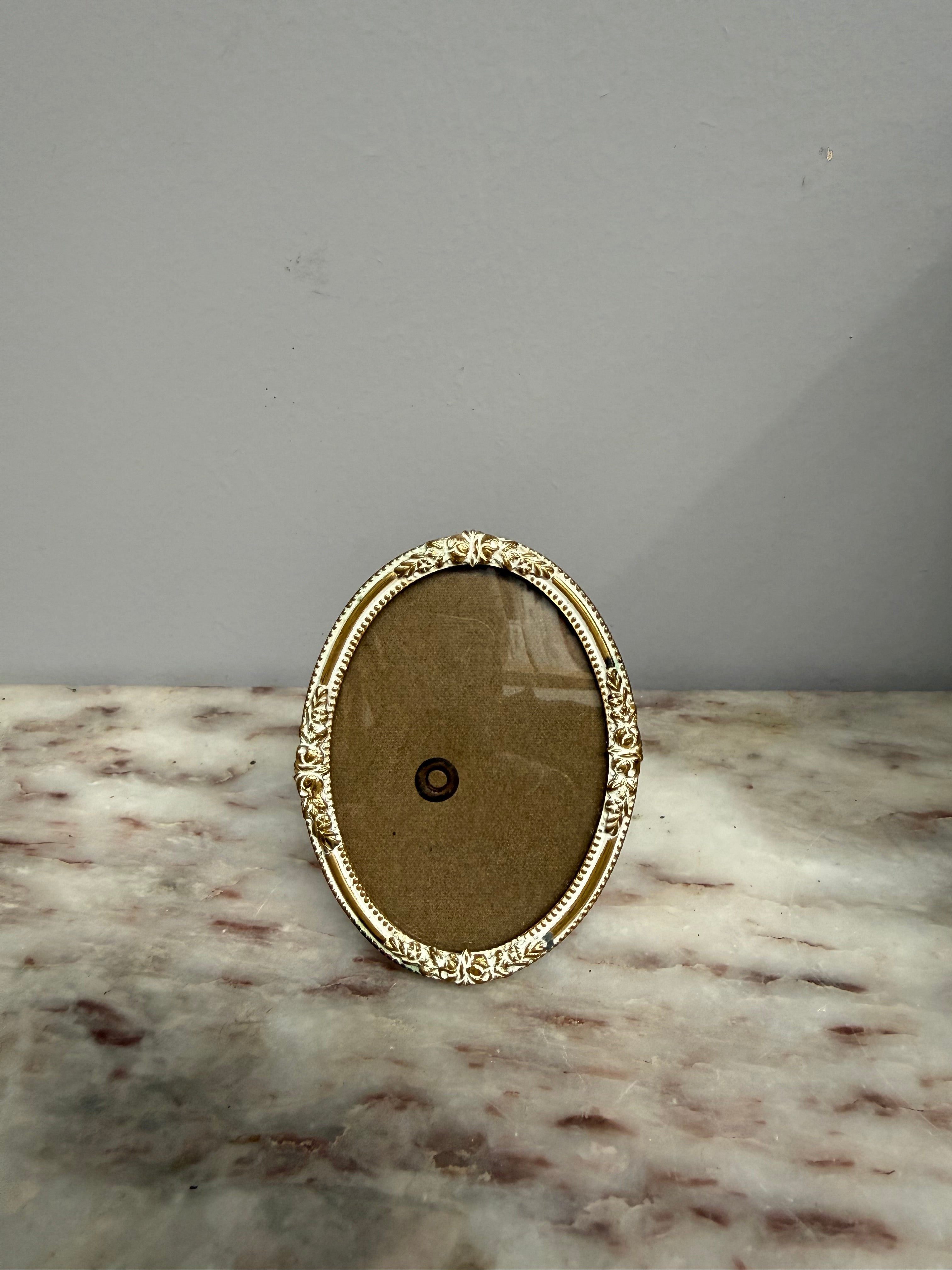 Vintage Small Oval Danish Design Picture Frame