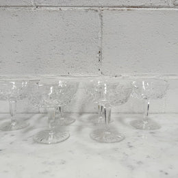 Set of 6 Vintage Waterford Crystal Champagne Glasses With Lismore Pattern
