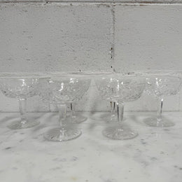Set of 6 Vintage Waterford Crystal Champagne Glasses With Lismore Pattern