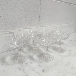 Set of 6 Vintage Waterford Crystal Champagne Glasses With Lismore Pattern