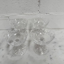 Set of 4 Vintage Waterford Crystal Champagne Glasses With Lismore Pattern