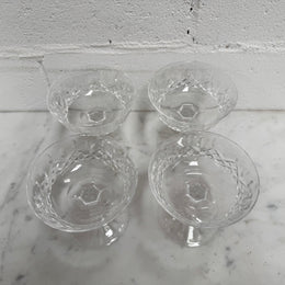 Set of 4 Vintage Waterford Crystal Champagne Glasses With Lismore Pattern