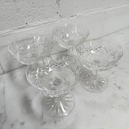 Set of 4 Vintage Waterford Crystal Champagne Glasses With Lismore Pattern