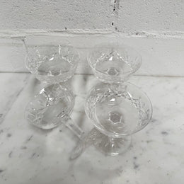 Set of 4 Vintage Waterford Crystal Champagne Glasses With Lismore Pattern