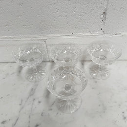 Set of 4 Vintage Waterford Crystal Champagne Glasses With Lismore Pattern