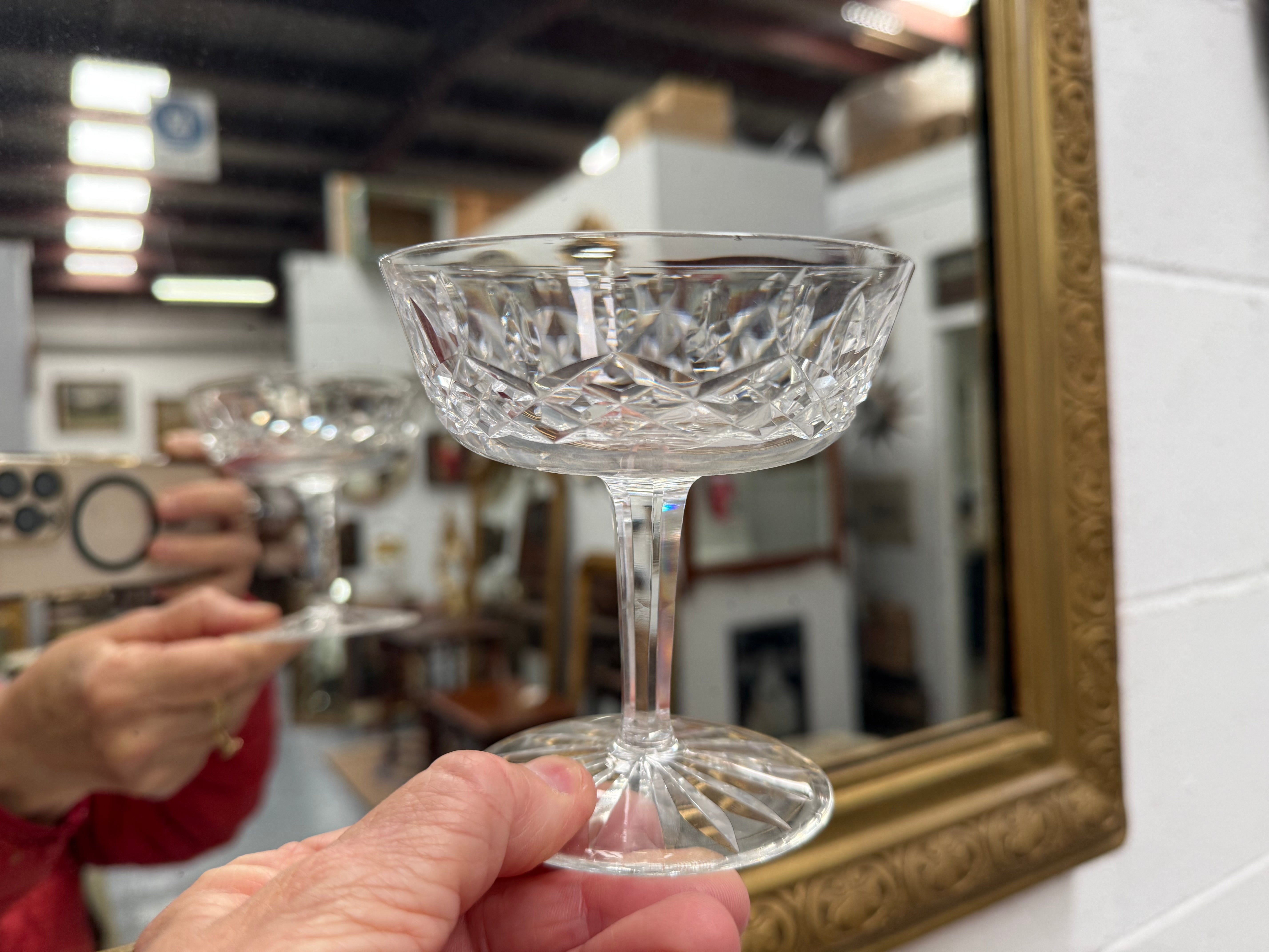 Set of 4 Vintage Waterford Crystal Champagne Glasses With Lismore Pattern | Antique & Vintage | Moonee Ponds Antiques | Australia Wide