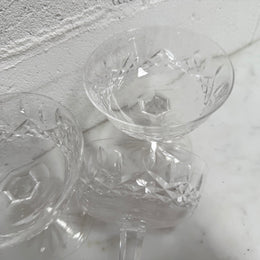 Set of 4 Vintage Waterford Crystal Champagne Glasses With Lismore Pattern