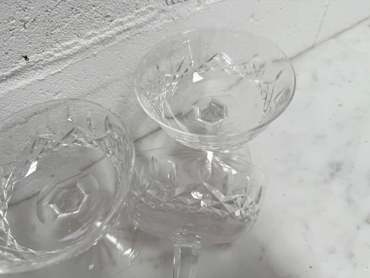 Set of 4 Vintage Waterford Crystal Champagne Glasses With Lismore Pattern