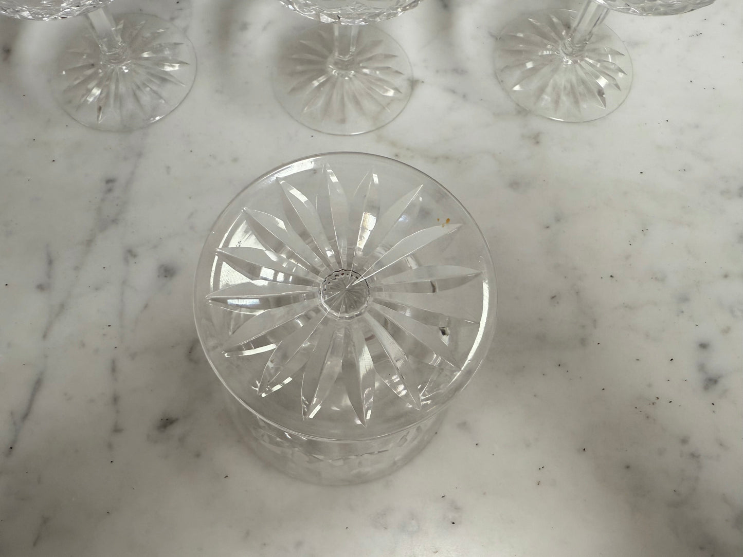 Set of 4 Vintage Waterford Crystal Champagne Glasses With Lismore Pattern