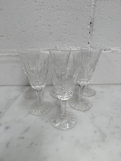 Set of 6 Vintage Lismore Pattern Waterford Crystal Sherry Glasses | Antique & Vintage | Moonee Ponds Antiques | Australia Wide Delivery