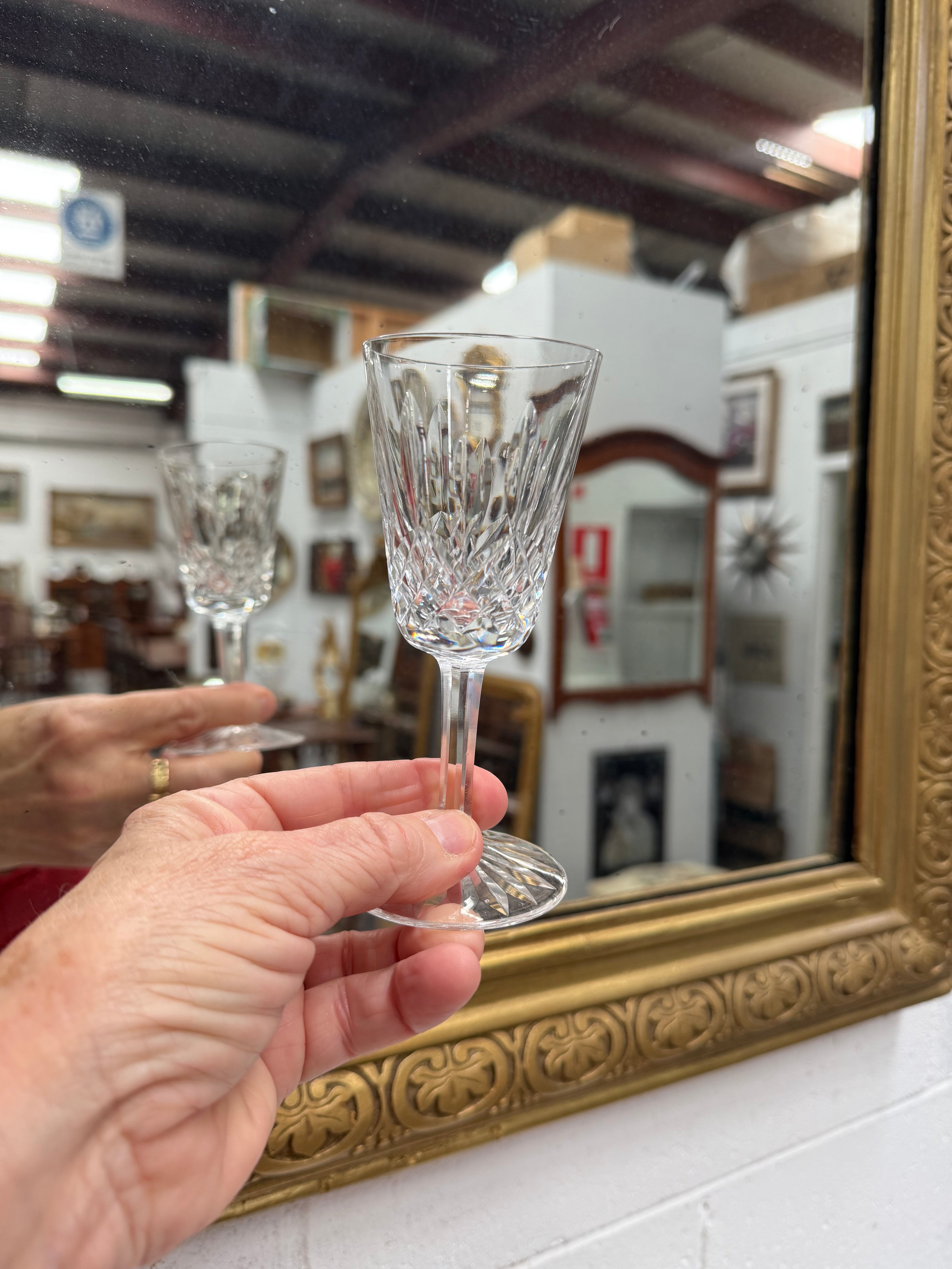 Set of 4 Vintage Lismore Pattern Waterford Crystal Sherry Glasses | Antique & Vintage | Moonee Ponds Antiques | Australia Wide Delivery