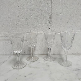 Set of 4 Vintage Lismore Pattern Waterford Crystal Sherry Glasses
