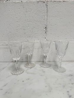 Set of 4 Vintage Lismore Pattern Waterford Crystal Sherry Glasses | Antique & Vintage | Moonee Ponds Antiques | Australia Wide Delivery