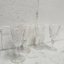 Set of 4 Vintage Lismore Pattern Waterford Crystal Sherry Glasses