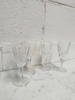 Set of 4 Vintage Lismore Pattern Waterford Crystal Sherry Glasses | Antique & Vintage | Moonee Ponds Antiques | Australia Wide Delivery