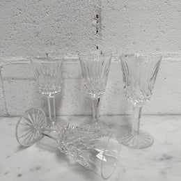 Set of 4 Vintage Lismore Pattern Waterford Crystal Sherry Glasses