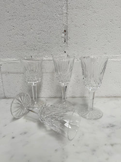 Set of 4 Vintage Lismore Pattern Waterford Crystal Sherry Glasses | Antique & Vintage | Moonee Ponds Antiques | Australia Wide Delivery