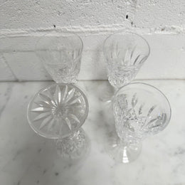 Set of 4 Vintage Lismore Pattern Waterford Crystal Sherry Glasses