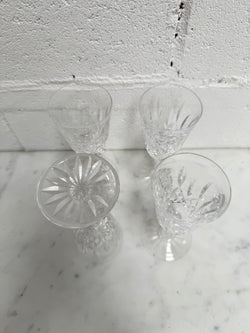 Set of 4 Vintage Lismore Pattern Waterford Crystal Sherry Glasses | Antique & Vintage | Moonee Ponds Antiques | Australia Wide Delivery