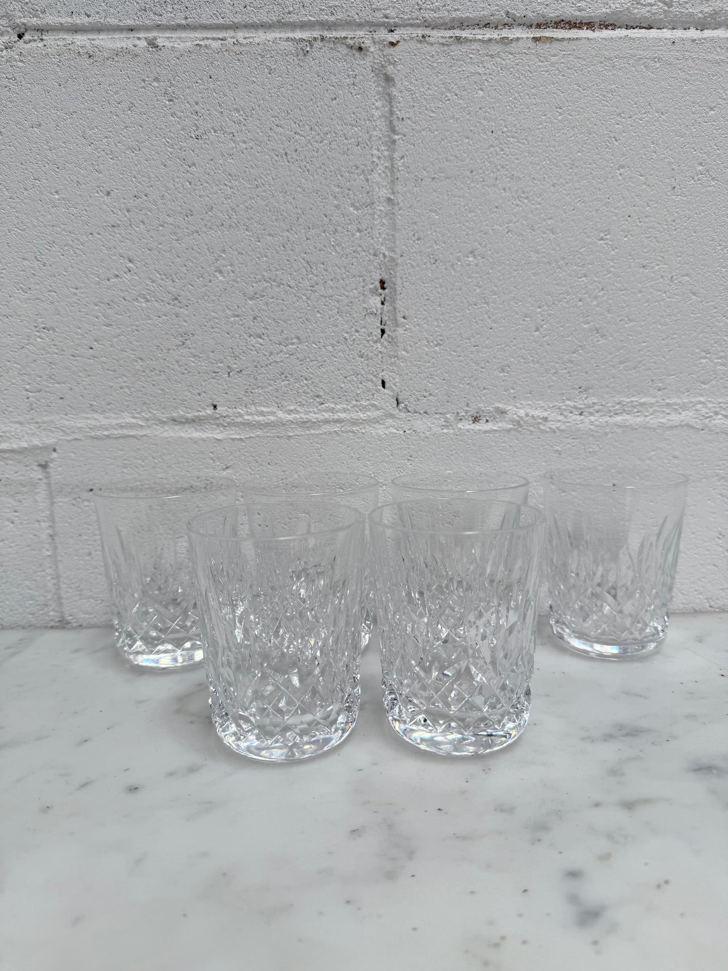 Vintage Set of Six Waterford Crystal Tumblers Lismore Pattern