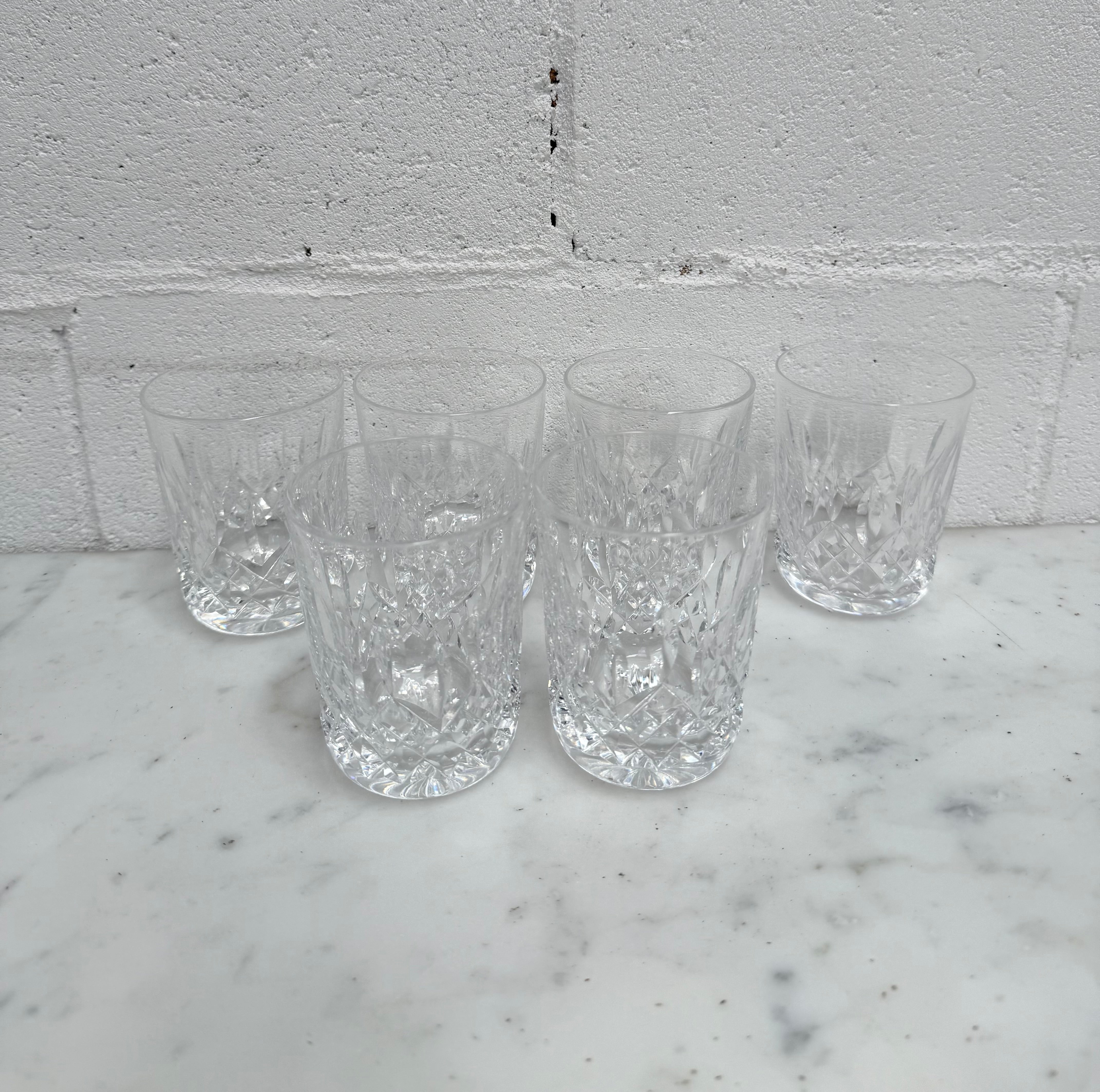 Vintage Set of Six Waterford Crystal Tumblers Lismore Pattern | Antique & Vintage | Moonee Ponds Antiques | Australia Wide