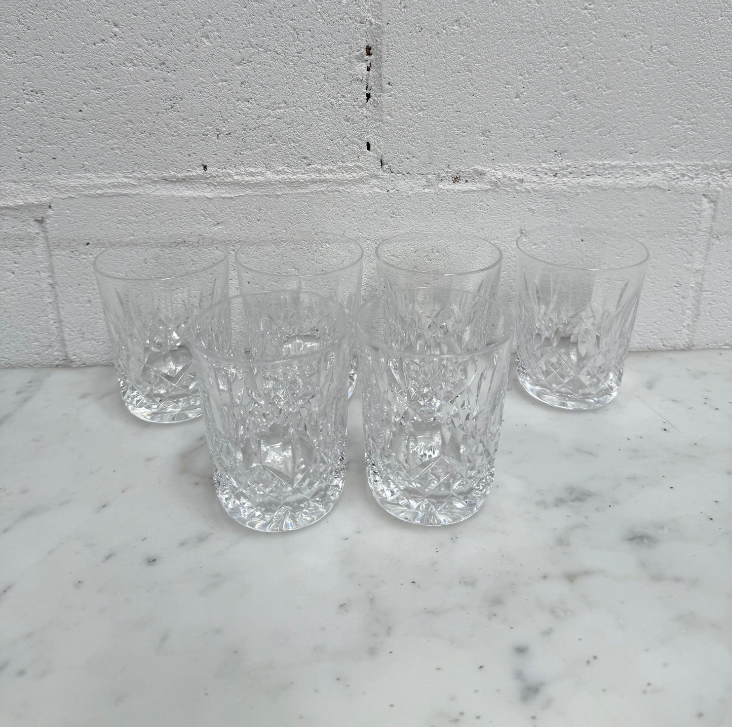 Vintage Set of Six Waterford Crystal Tumblers Lismore Pattern