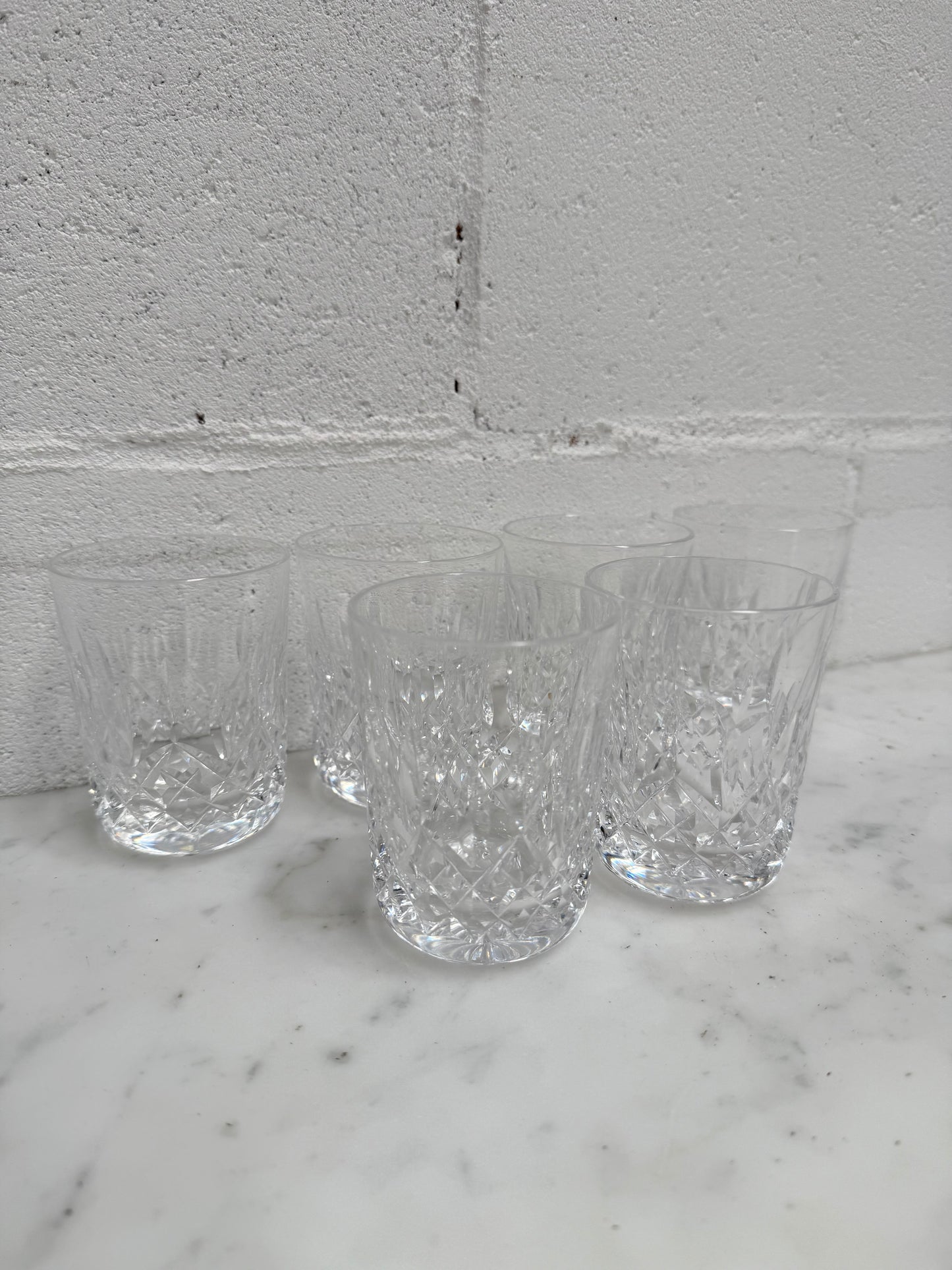 Vintage Set of Six Waterford Crystal Tumblers Lismore Pattern