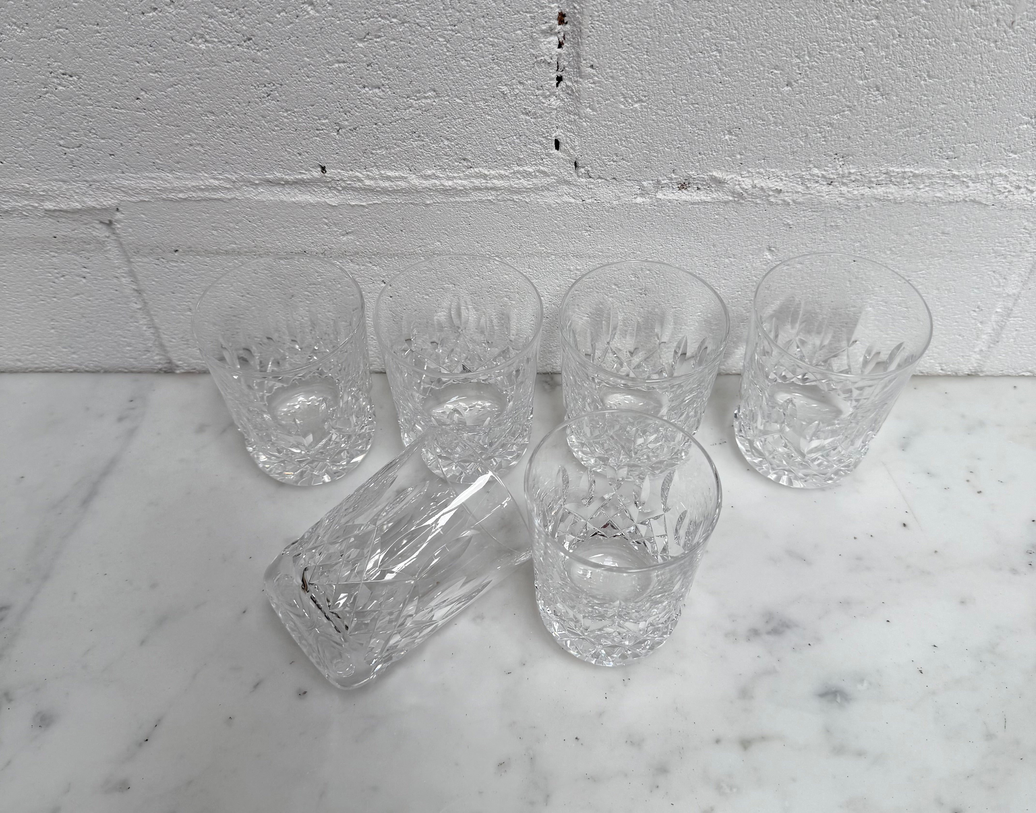 Vintage Set of Six Waterford Crystal Tumblers Lismore Pattern | Antique & Vintage | Moonee Ponds Antiques | Australia Wide