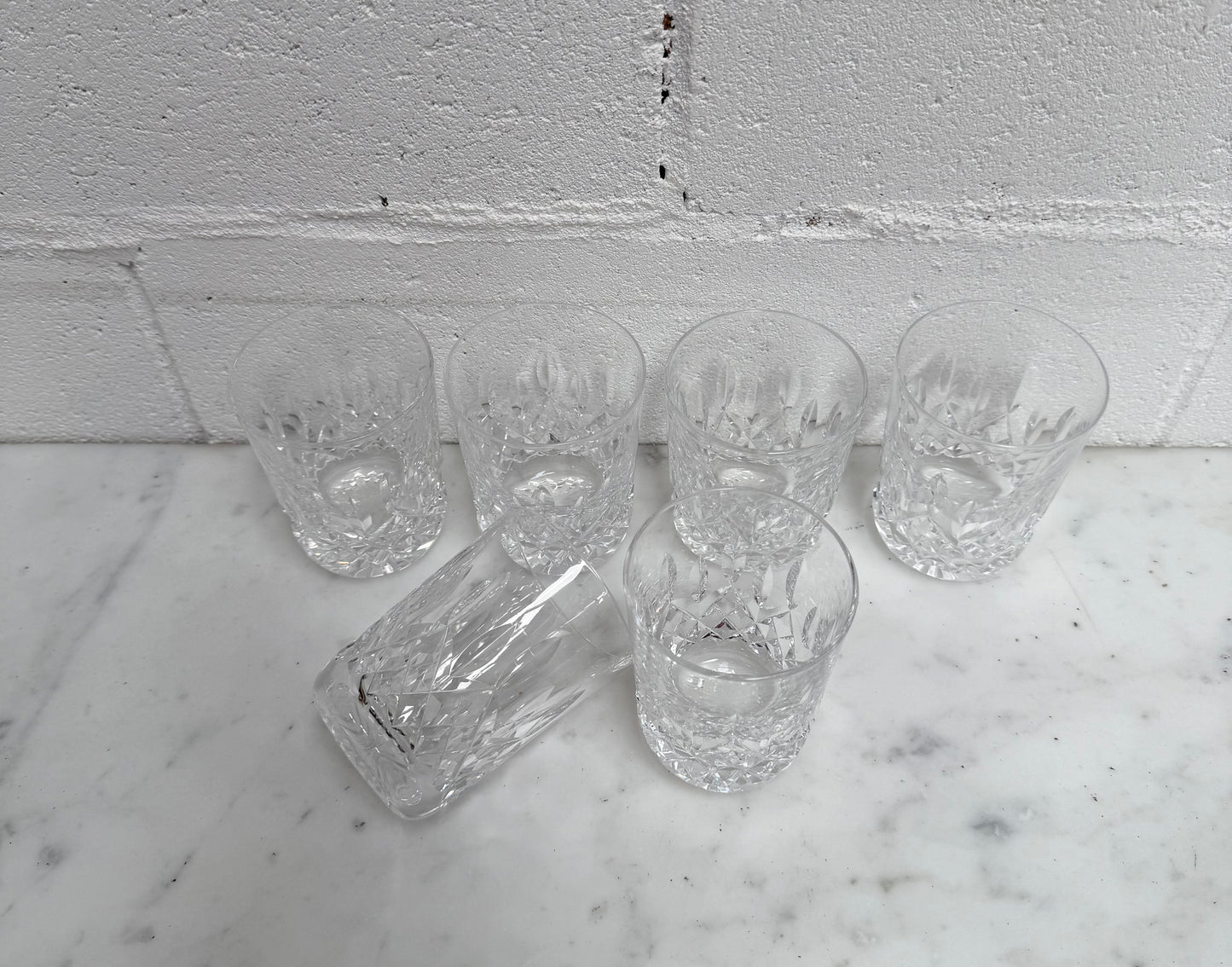 Vintage Set of Six Waterford Crystal Tumblers Lismore Pattern